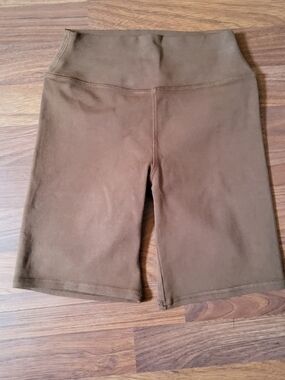 Yellow Label Biker Shorts Brown Size S NWOT High Waist Activewear